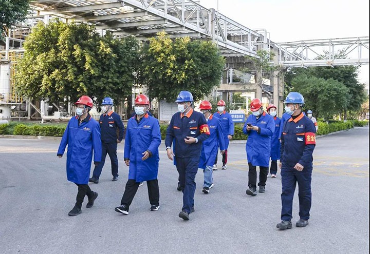 国家文明城市检查组一行到解化化工公司检查指导事情